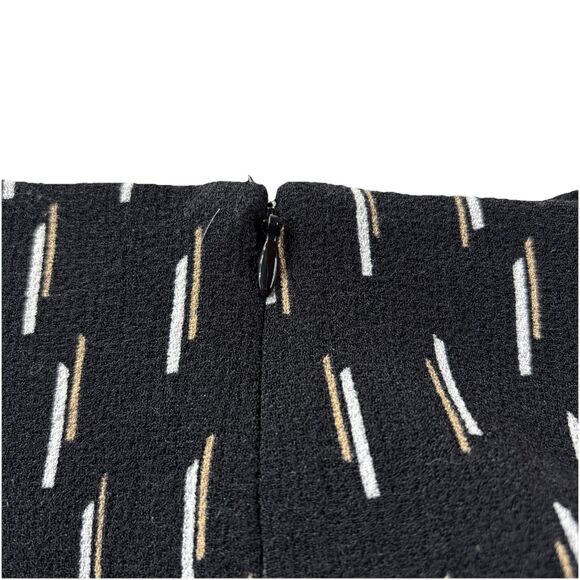Ann Taylor Factory Women’s Size 6 A Line Skirt Geometric line Print Black Tan - Picture 7 of 9